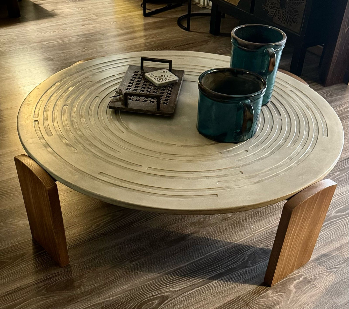 ASMNT X HIDS Round Coffee Table- Patterned Concrete