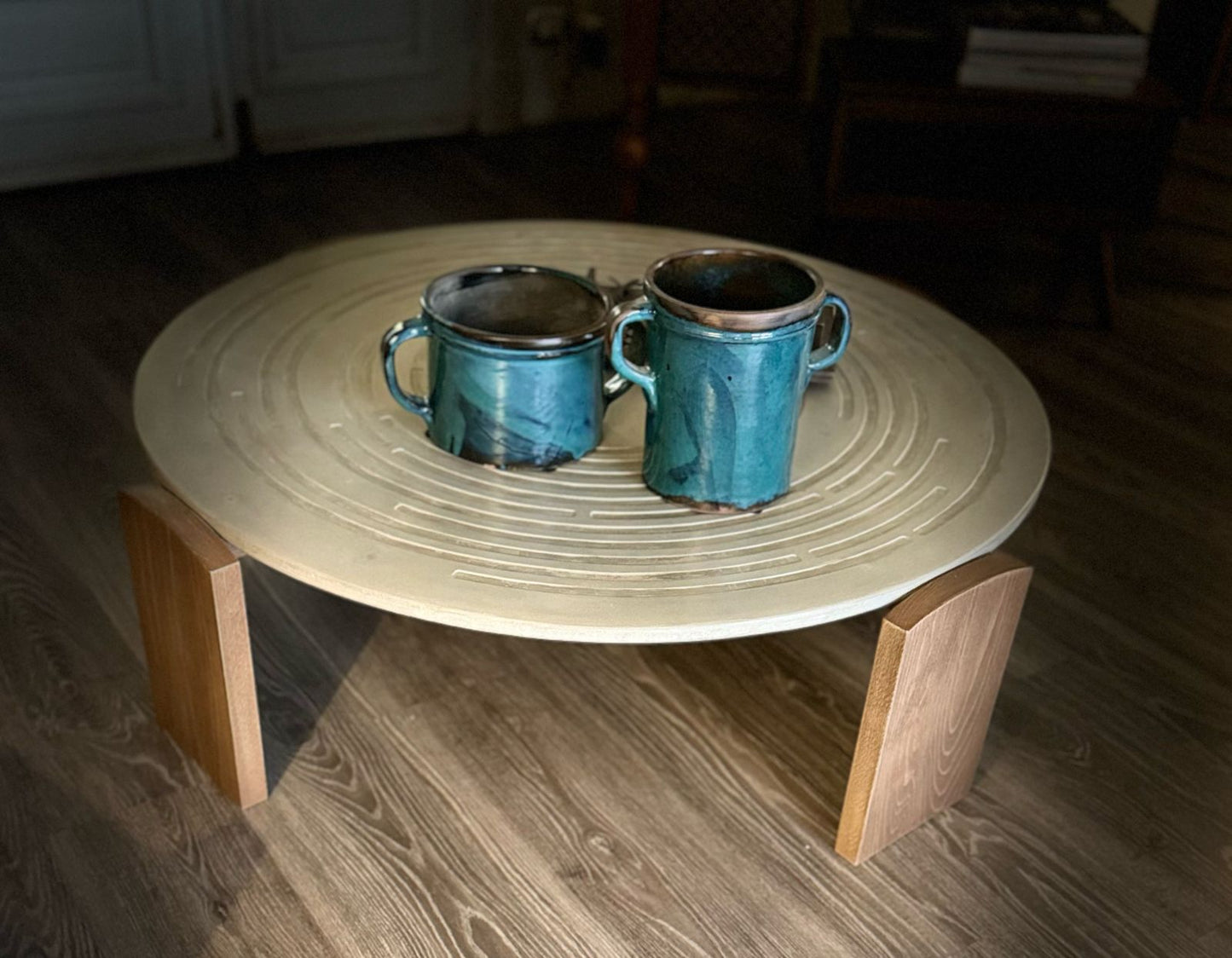 ASMNT X HIDS Round Coffee Table- Patterned Concrete