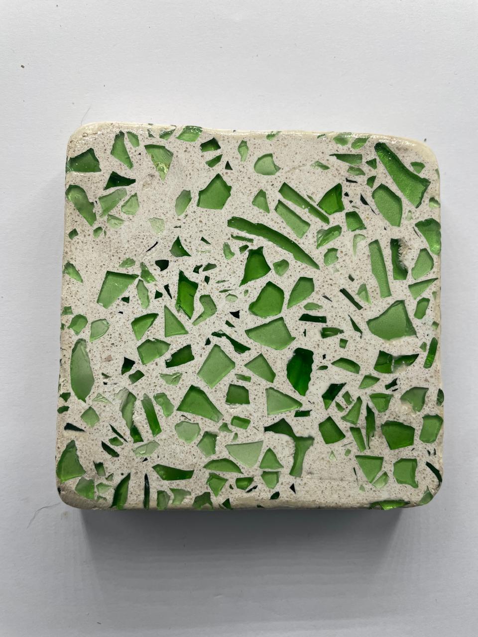 Coasters White/Green Terrazzo