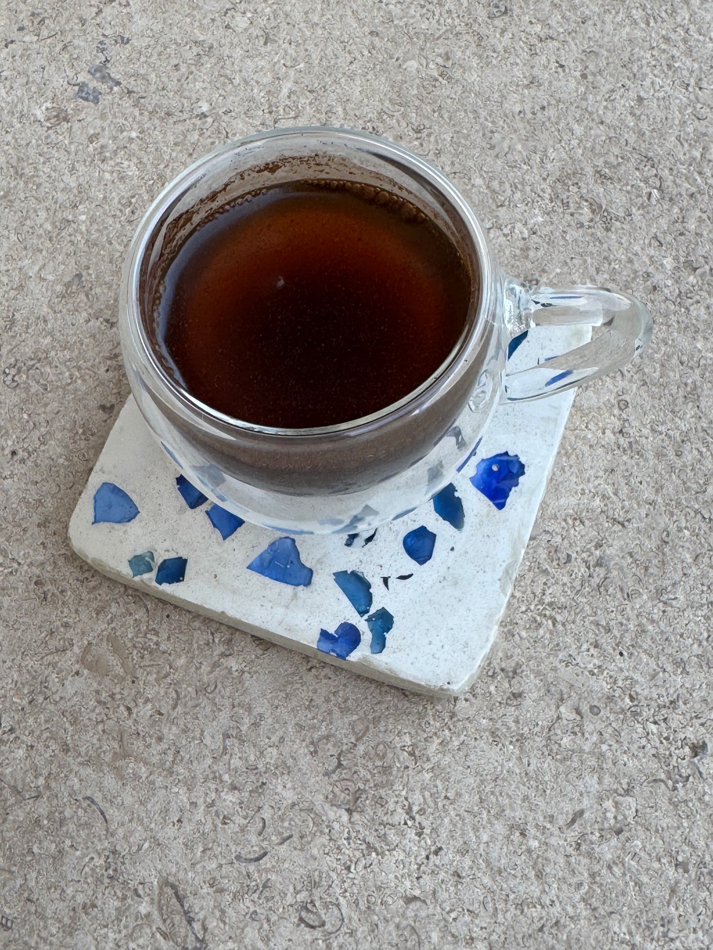 Coasters white/blue Terrazzo