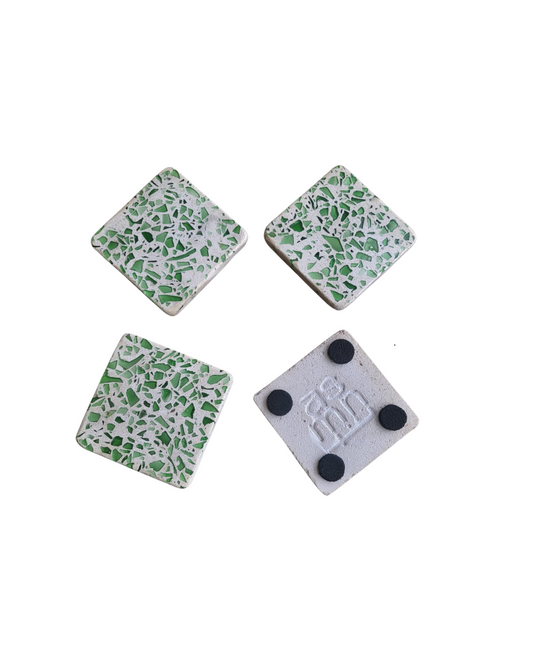 Coasters White/Green Terrazzo